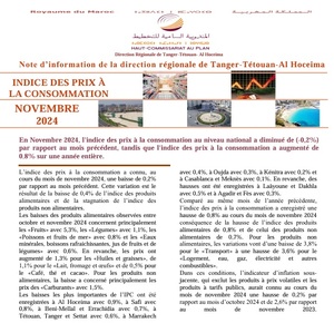 Note IPC Novembre ـ 2024 Tanger_Tétouan_Al Hoceima (Base 100:2017) (consultable en trois versions: arabe, française et anglaise)