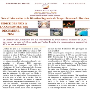  Note IPC Décembre ـ 2024 Tanger_Tétouan_Al Hoceima (Base 100:2017) (consultable en trois versions: arabe, française et anglaise)