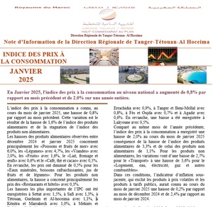 Note IPC Janvier 2025 Tanger_Tétouan_Al Hoceima (Base 100:2017) (consultable en trois versions: arabe, française et anglaise)